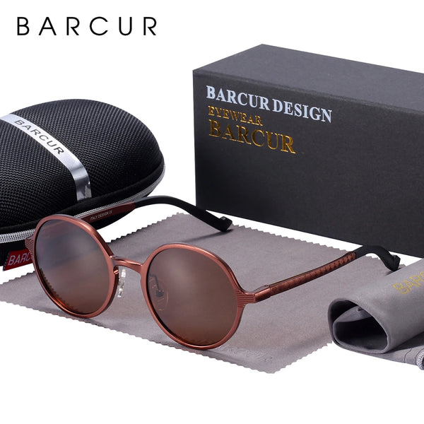 BARCUR Hot Black Goggle Round Sunglasses