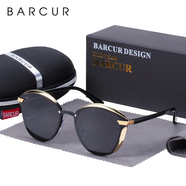 BARCUR Polarized Luxury Round Sunglasses