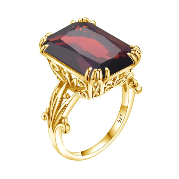 Szjinao Massive Red Garnet Ring