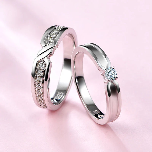 ATTAGEMS Solid Wedding Bands Ring for Women Men