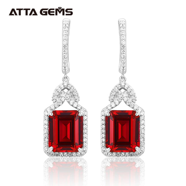 ATTAGEMS Earring Women Charming Style Created Sapphire