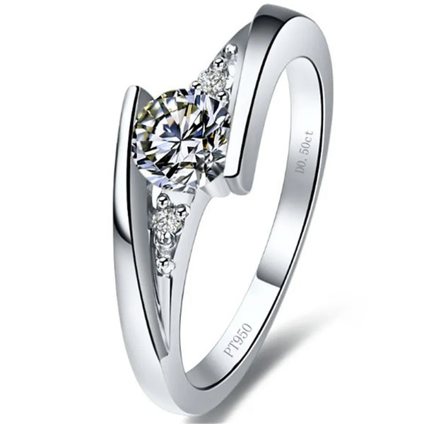 Dazzle Moissanite Ring Solid Platinum