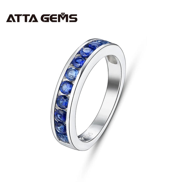 ATTAGEMS Blue Sapphire Rings Classic Style