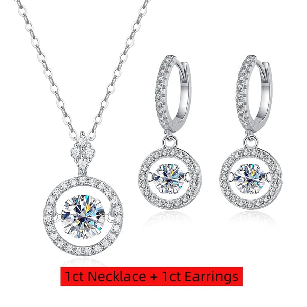 NKHOG Real Moissanite Jewelry Set