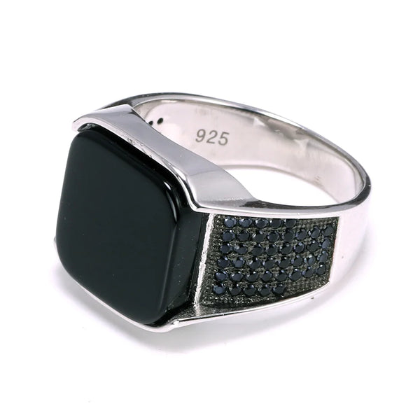 Guaranteed Rings Square Black Natural Stones