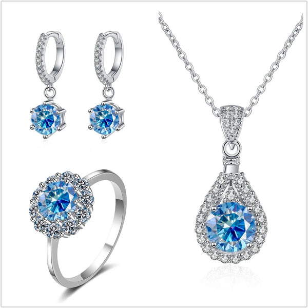 Sparkling moissanite Jewely set for charm lady