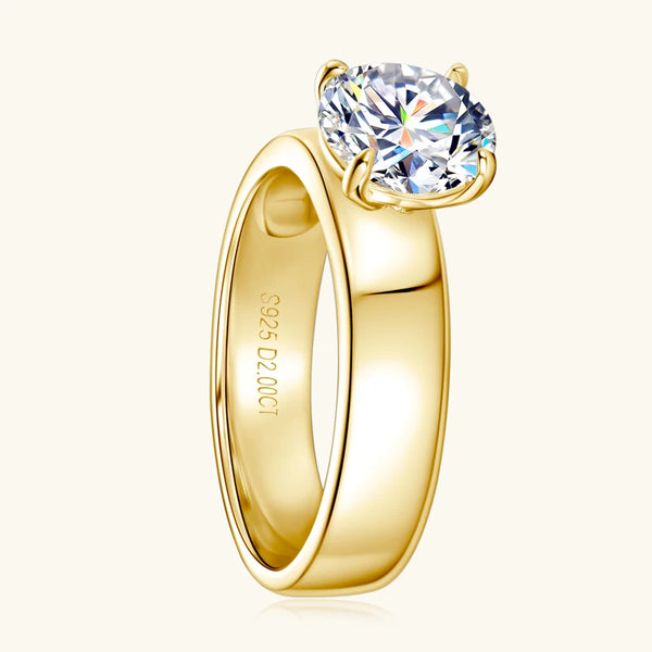 Anziw 18k Gold Plated Moissanite Ring