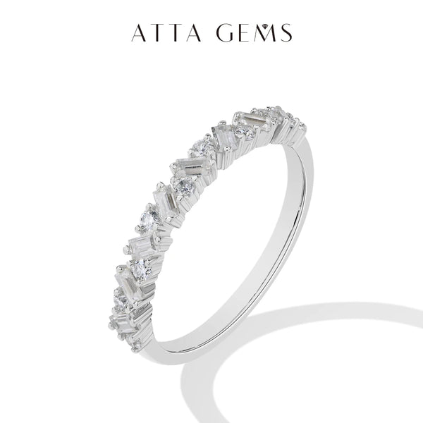 ATTAGEMS Sparkling Moissanite Diamond Rings