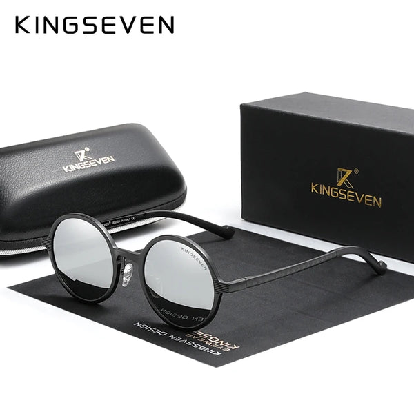 KINGSEVEN Polarized Steampunk Round Sunglasses