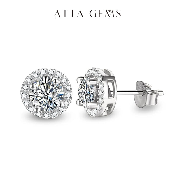 ATTAGEMS Moissanite Rhodium Plated  Moissanite Earrings