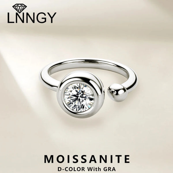 Lnngy Bezel Moissanite Opening Rings