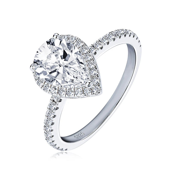 Anziw 2.0 Carat Pear Cut Moissanite Ring