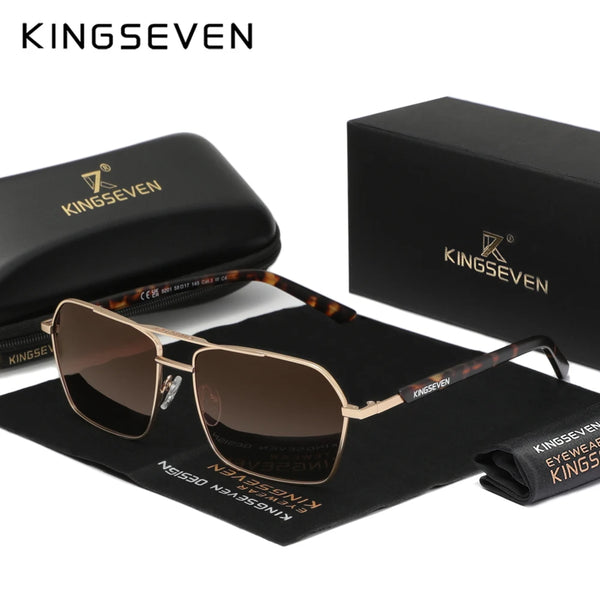 KINGSEVEN Causal Leopard Rectangle Sunglasses