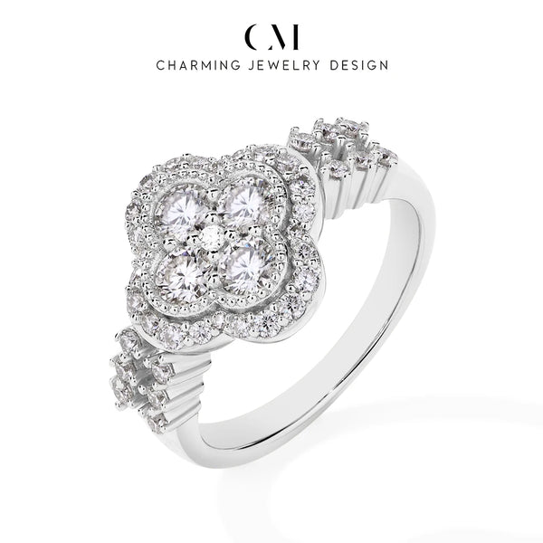 CHARMING Moissanite Diamond Ring