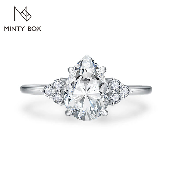 MINTYBOX Pear Shape Moissanite Engagement Ring