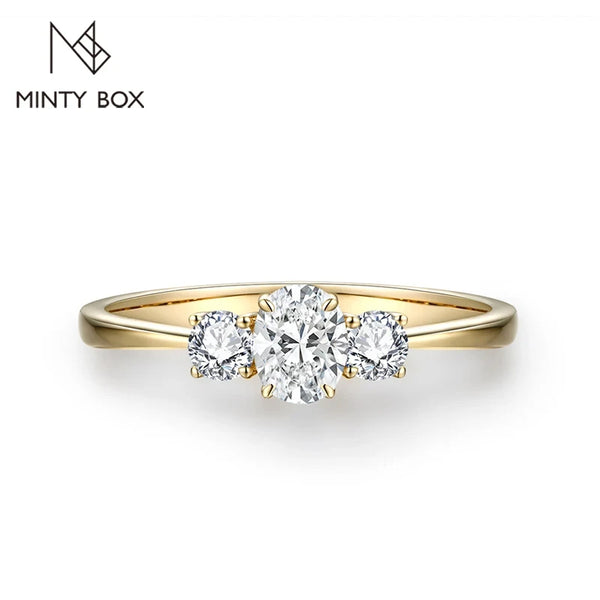 MINTYBOX Oval Cut Three Stone Ring