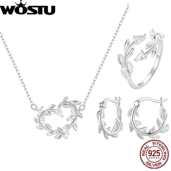 WOSTU Tree Leaves Jewelry Set