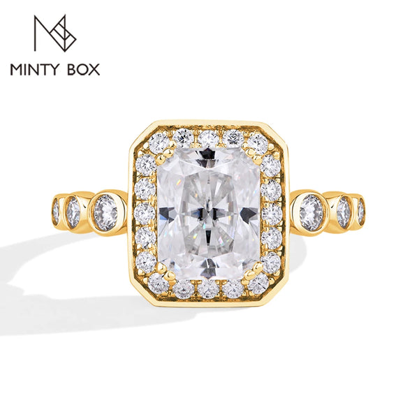 MINTYBOX Radiant Lab Grown Diamond Halo Rings