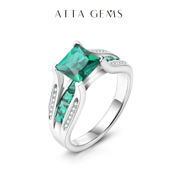 ATTAGEMS Emerald Created Ring