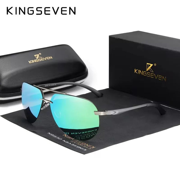 KINGSEVEN Aluminum Magnesium Rimless Lens Sunglasses