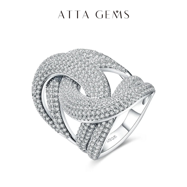 ATTAGEMS Moissanite Ring for Women