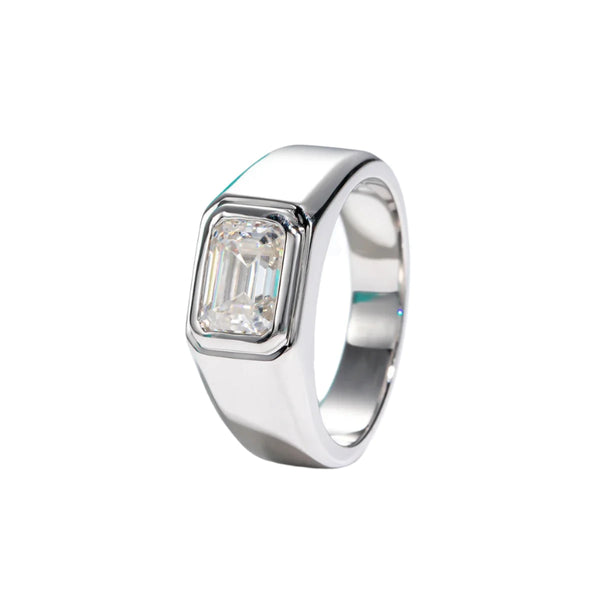 AnuJewe Emerald  Moissanite Men Ring