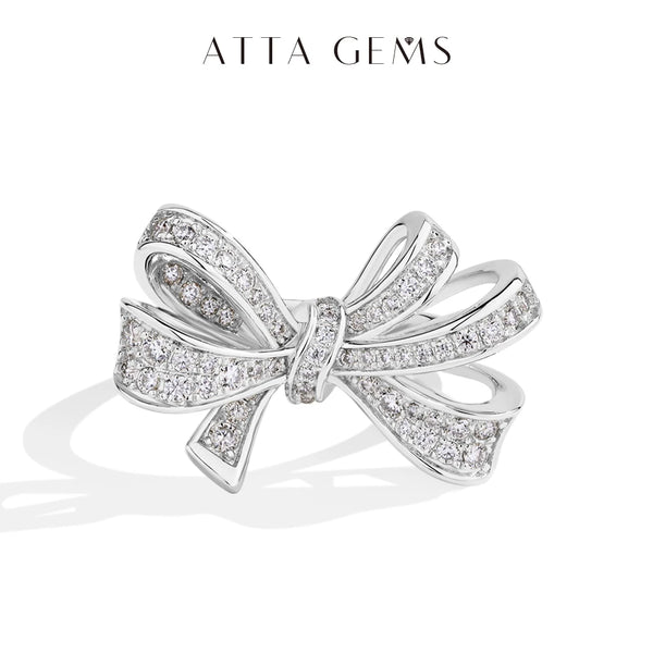 ATTAGEMS Luxury Bow-Knot Moissanite Ring