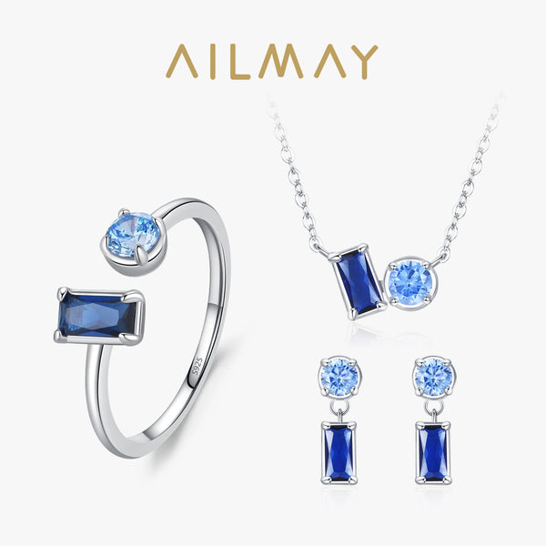 Ailmay Blue Series Zircon Jewelry Set