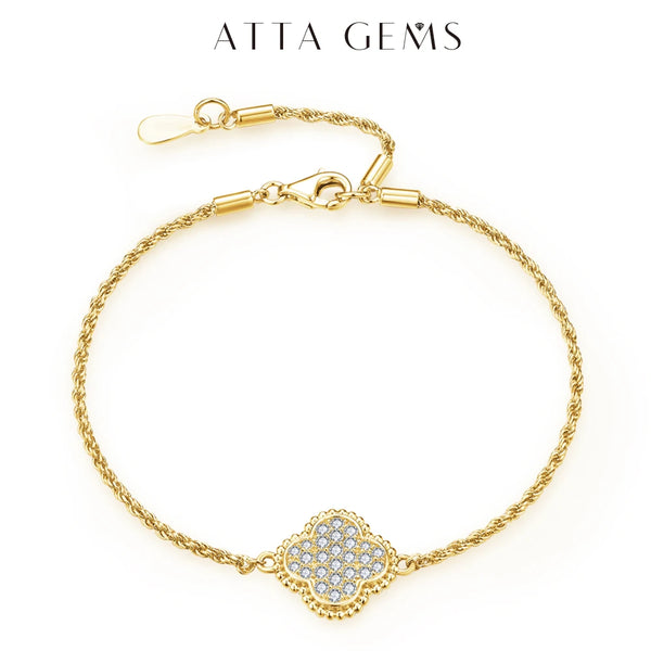 ATTAGEMS Luxury Bezel Moissanite Bracelet