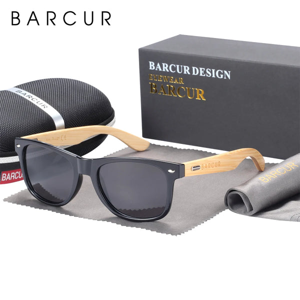 BARCUR Polarized Wooden  Bamboo Sunglasses